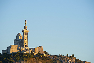 Notre Dame de la Garde in Marseilles, Bouches du Rhone, Provence, France, Europe