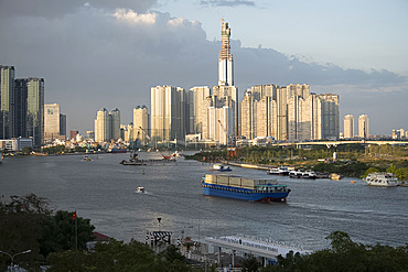 New skyscrapers along the Saigon River in Ho Chi Minh City, Vietnam, Indochina, Southeast Asia, Asia