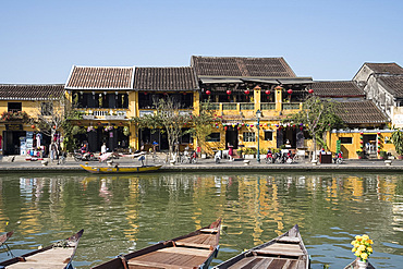 Rowboats along the Thu Bon River in the historic centre of Hoi An, UNESCO World Heritage Site, Quang Nam Province, Vietnam, Indochina, Southeast Asia, Asia