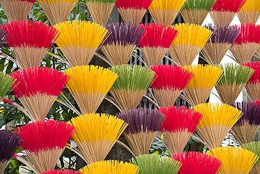 Colourful scented incense sticks drying near the Tomb of the Emperor Khai Dinh near Hue, Vietnam, Indochina, Southeast Asia, Asia