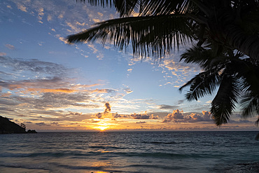 Sunset on Petit Anse, Mahe, Seychelles, Indian Ocean, Africa