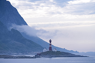 The Landegode lighthouse near Bodo on the north west coast of Norway, Scandinavia, Europe