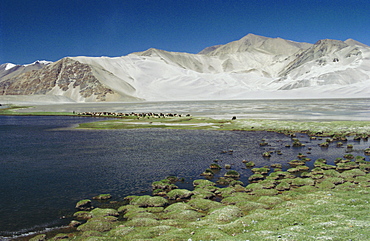 Lake and mountains in the area of the Karakoram Highway, China