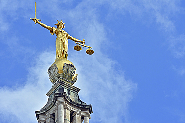 Statue of Justice, Old Bailey, Central Criminal Court, London, England, United Kingdom, Europe