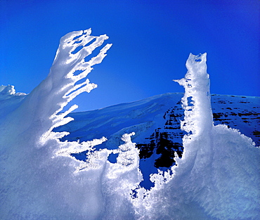 Melting Snow in Front of a Mountain, Antartica