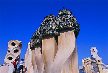 Gaudi architecture, Casa Mila, La Pedrera house,UNESCO World Heritage Site, Barcelona, Catalunya (Catalonia) (Cataluna), Spain, Europe