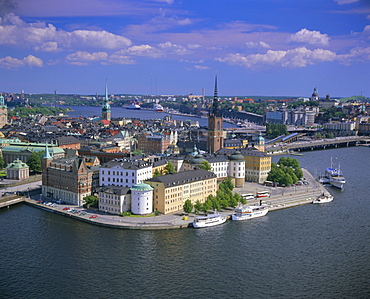 Elevated view over Gamla Stan, Stockholm, Sweden, Scandinavia, Europe