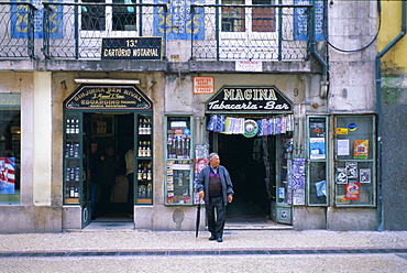 Typical shop fronts in the city centre, Lisbon, Portugal, Europe