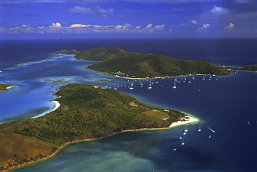 Aerial view, St. Thomas, U.S.Virgin islands, Caribbean, Central America