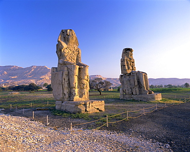 Colossi of Memnon, West Bank, Thebes, Luxor, Egypt, North Africa, Africa