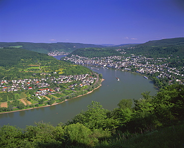 View from Vierseenbick viewpoint, Rhine River, Rhineland-Palatinate, Germany, Europe