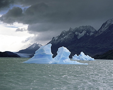 Ice in Lago Grey, Torres del Paine National Park, Patagonia, Chile, South America