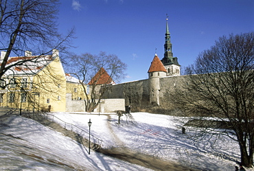 The Old Town in winter, Tallinn, UNESCO World Heritage Site, Estonia, Baltic States, Europe