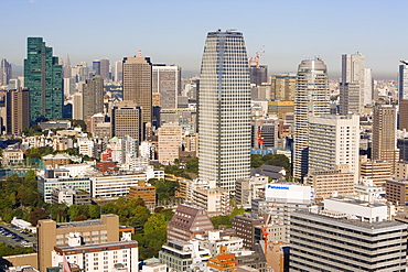 Elevated view of the central Tokyo skyline from the World Trade Center, Tokyo, Honshu, Japan, Asia