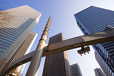 Office buildings, low angle view, Shinjuku, Tokyo, Honshu, Japan, Asia