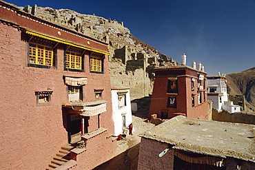 Buildings at Ganden Monastery near Lhasa, Tibet, China, Asia