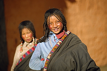 Portrait of young girl, Tibet, China, Asia