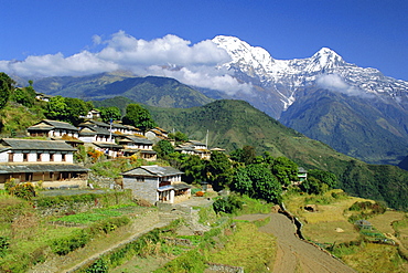 Annapurna South 7219m, Gandruk Village, Annapurnas, Nepal