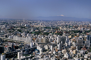 City skyline with Mount Fuji beyond, Tokyo, Japan, Asia