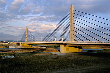 Twin Harp bridge, Asahikawa City, Hokkaido, Japan, Asia