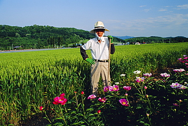 Furano farmer, Hokkaido, Japan