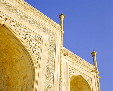 Detail of the Taj Mahal, Agra, Uttar Pradesh State, India