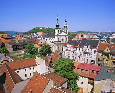 Rooftops and St. Michael's church, Brno, Czech Republic, Europe