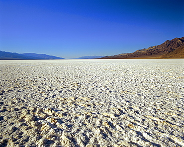 Salt Flats at Badwater, at minus 282 feet the lowest point in the USA, Death Valley National Monument, California/Nevada, USA