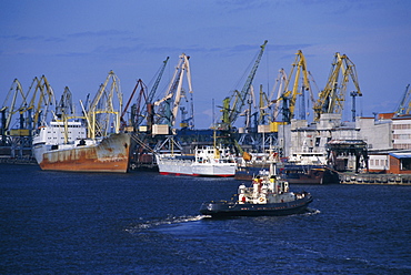 Shipping and docks, Riga, Latvia, Baltic States, Europe