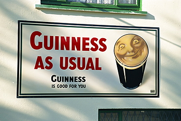 Guinness As Usual, Guinness Is Good For You pub sign, Dublin, County Dublin, Republic of Ireland, Europe