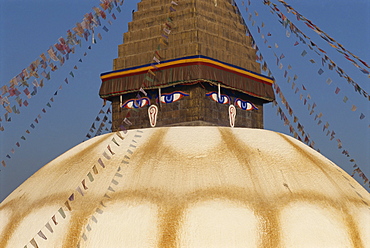 The largest stupa in Nepal, at Bodhnath, UNESCO World Heritage Site, Kathmandu, Nepal, Asia