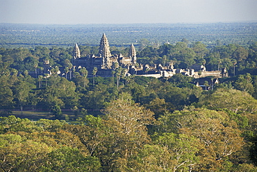 Elevated view of Angkor Wat, Angkor, UNESCO World Heritage Site, Siem Reap, Cambodia, Southeast Asia, Asia