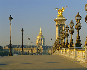 Grand Palais and Petit Palais with the Pont Alexandre III (bridge), Paris, France, Europe