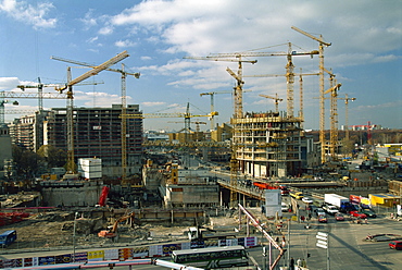 Europe's largest building site of 68000 sqm at Potsdama Plaza in the city of Berlin, Germany, Europe