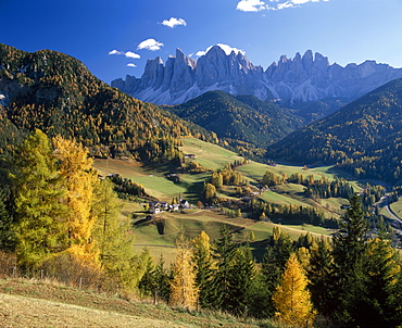 Geisler Gruppe and Geislerspitzen in the Dolomites, Trentino alto Adige, Italy 