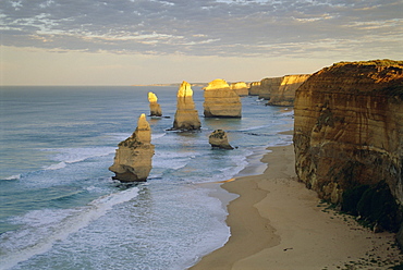 Sea stacks on the coast, The Twelve Apostles, Great Ocean Road, Victoria, Australia