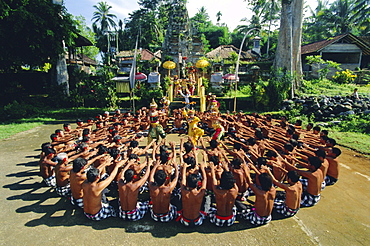 Performance of the famous Balinese 'Kecak' dance, Bali, Indonesia