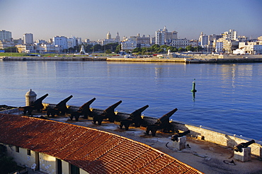 City skyline from El Castillo del Morro, Havana, Cuba, West Indies, Central America