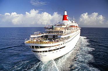 Cruise ship at sea in the Caribbean Sea, Central America