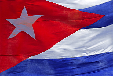 Close-up of the Cuban flag, Havana, Cuba