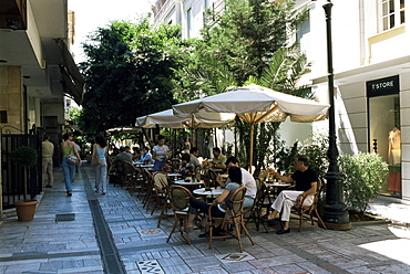 Chic cafe and fashion shop area, Kolonaki district, Athens, Greece, Europe