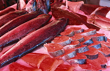 Central fish market, Torget, Bergen, Western Fjords, Norway, Scandinavia, Europe