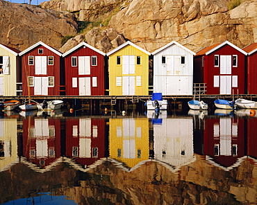 Boat huts in Smogen, Bohuslan Coast, Sweden *** Local Caption ***