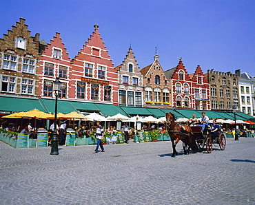 Cafes in the main town square, Bruges, Belgium