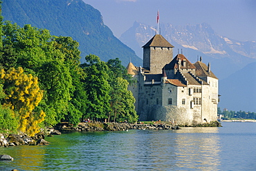 Chateau de Chillon, Montreux, Lake Geneva, Swiss Riviera, Switzerland