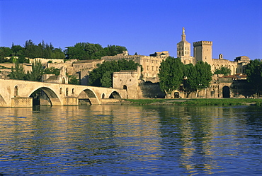 Pont St. Benezet (le Pont d'Avignon) bridge over the Rhone River, Avignon, Vaucluse, Provence, France, Europe