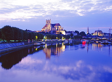 St Stephen's Cathedral and St Germain Abbey, Auxerre, Bergundy, France, Europe