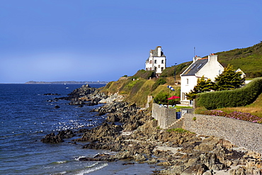 Resort town of Locquirec, between Morlaix and Lannion, Armorican Corniche, Amorique Coast, Finistere, Brittany, France, Europe