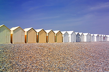 Beach huts, Cayeux sur Mer, Picardy, France, Europe