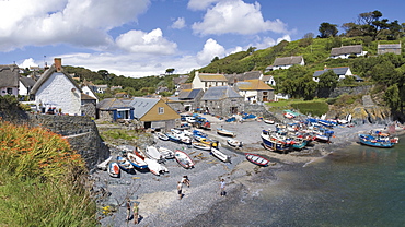 Cadgwith harbour, fishing village and port, Cornwall, England, United Kingdom, Europe